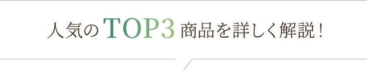 人気のTOP3商品を詳しく解説